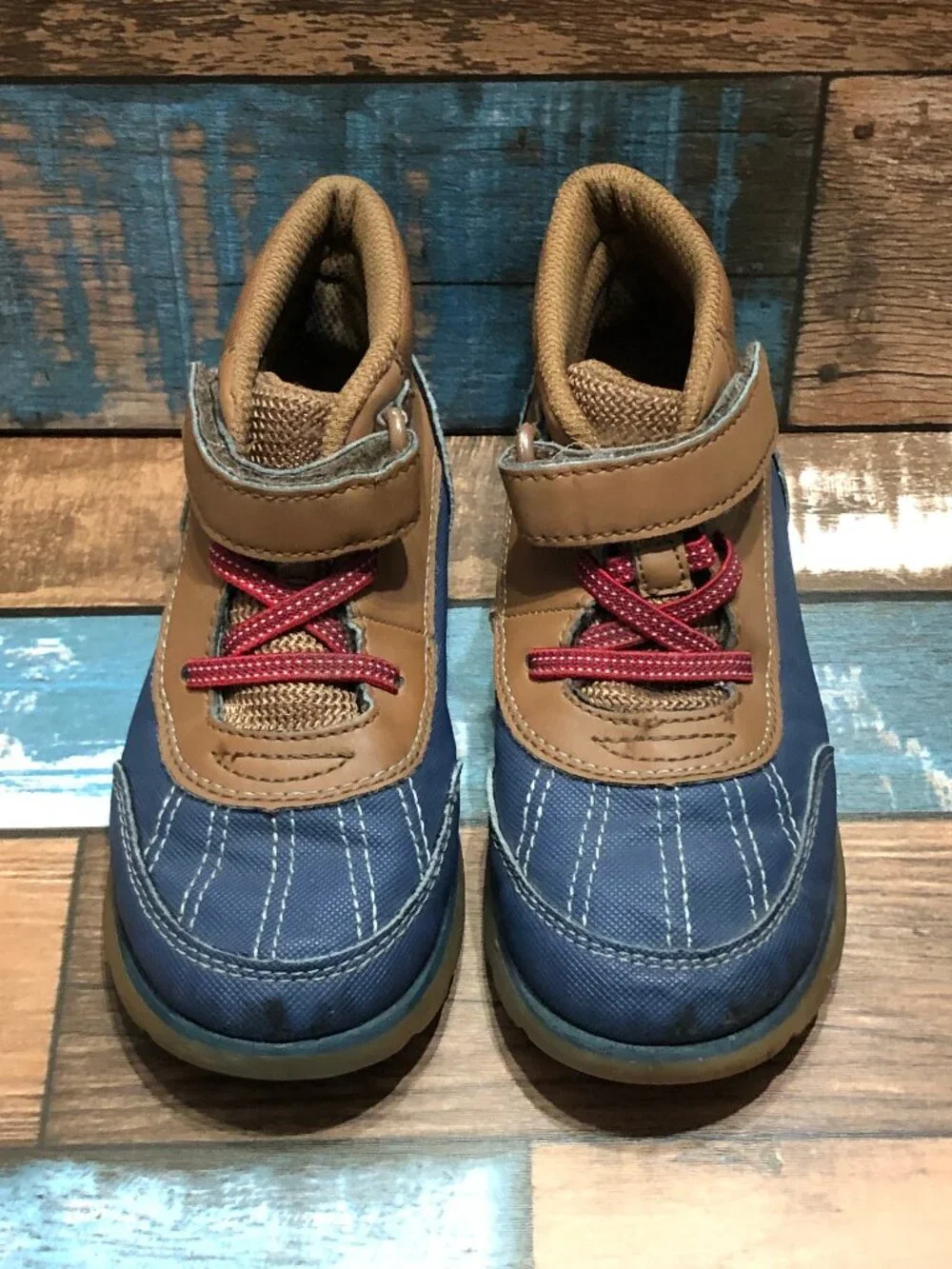 Munchkin by Striderite Boys Little Kids Toddler Boots Tan Blue Size 11M